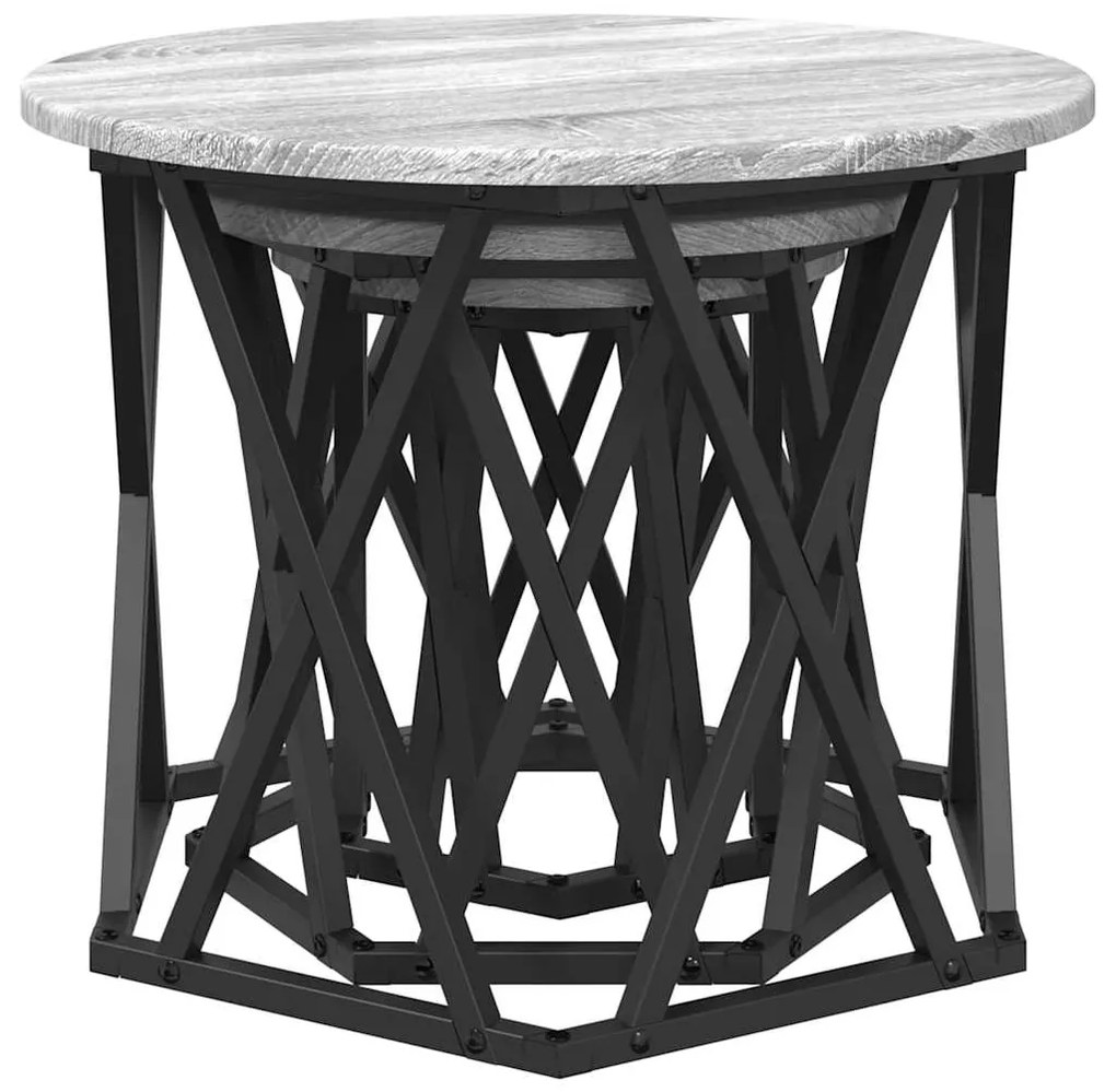 vidaXL Κομοδίνο Μονάδας 3 pcs Γκρι sonoma 53 x 53 x 40 cm