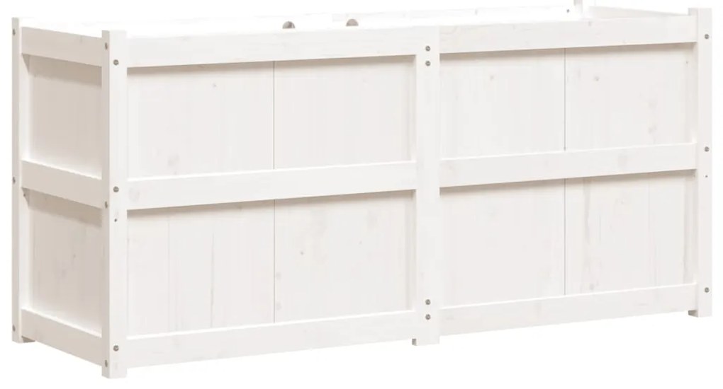 vidaXL Ζαρντινιέρα Λευκή 150 x 50 x 70 εκ. από Μασίφ Ξύλο Πεύκου