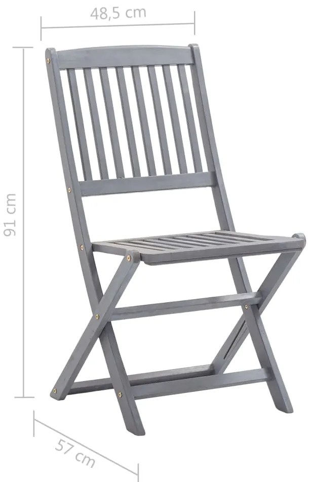 vidaXL Καρέκλες Εξ. Χώρου Πτυσσόμενες 8 τεμ. Ξύλο Ακακίας &amp; Μαξιλάρια