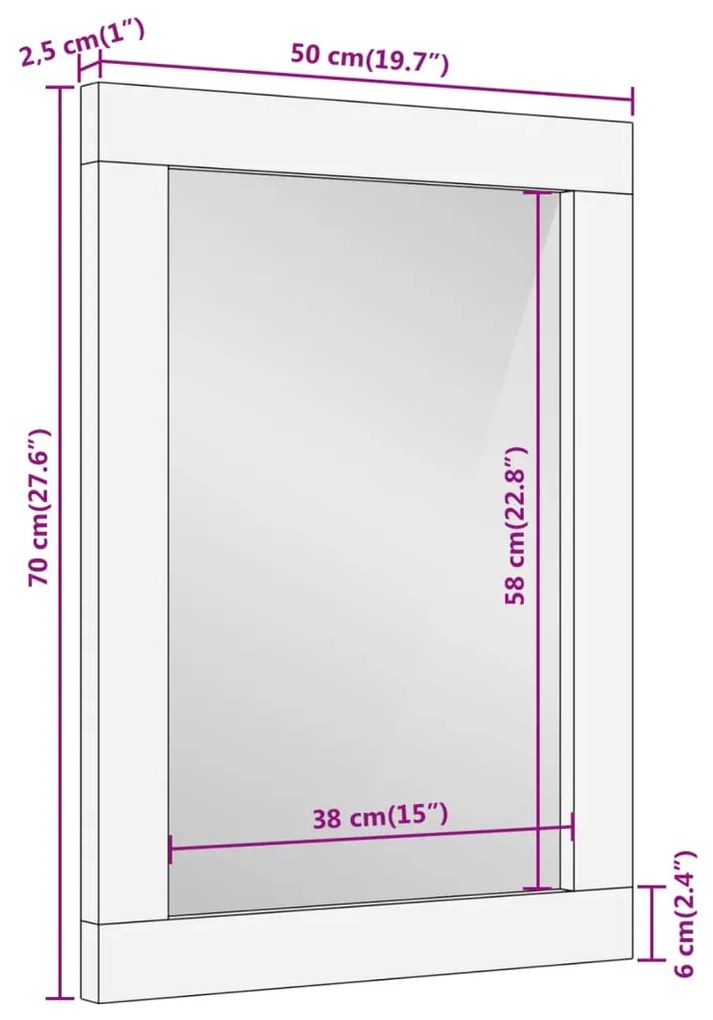 ΚΑΘΡΕΦΤΗΣ ΜΠΑΝΙΟΥ 50X70X2,5 ΕΚ. ΑΠΟ ΜΑΣΙΦ ΞΥΛΟ ΜΑΝΓΚΟ/ΓΥΑΛΙ 358279