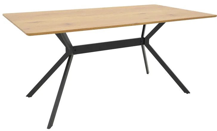 Τραπέζι Nerelis φυσικό mdf και πόδι μαύρο μέταλλο 160x90x75εκ Υλικό: WOOD-METAL 292-000099