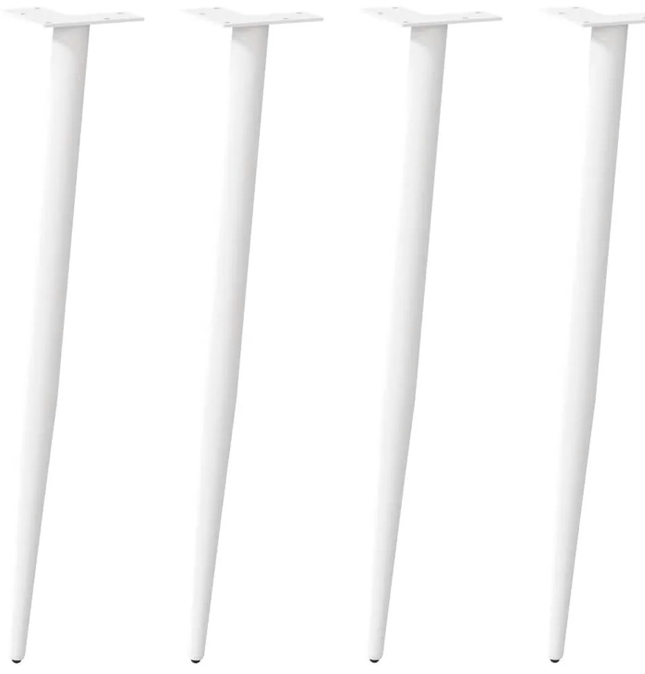 Πόδια Κονσόλας Κωνικού Σχήματος 4 τεμ. Λευκά 72-73 εκ. Ατσάλι