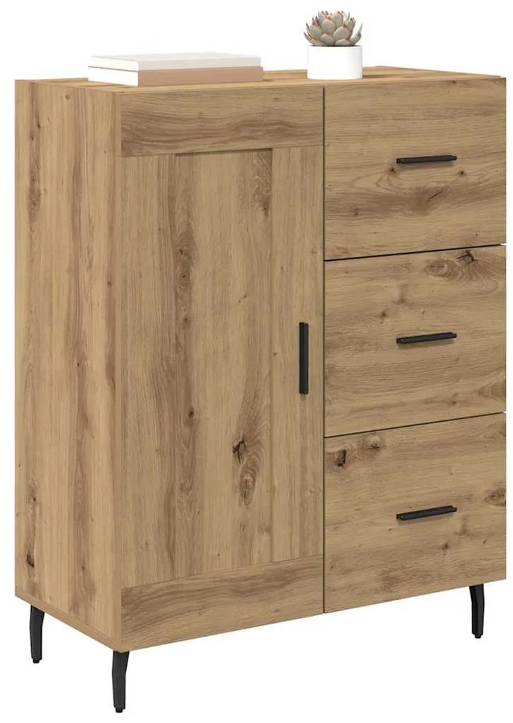 vidaXL Πλαϊνό γραφείο με συρτάρι Artisan Oak 69,5 x 34 x 90 εκ.