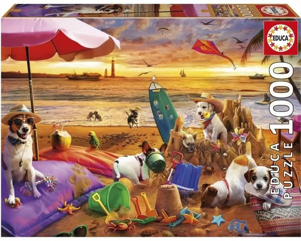 Παζλ Educa Perros jugando en la playa 1000 Τεμάχια