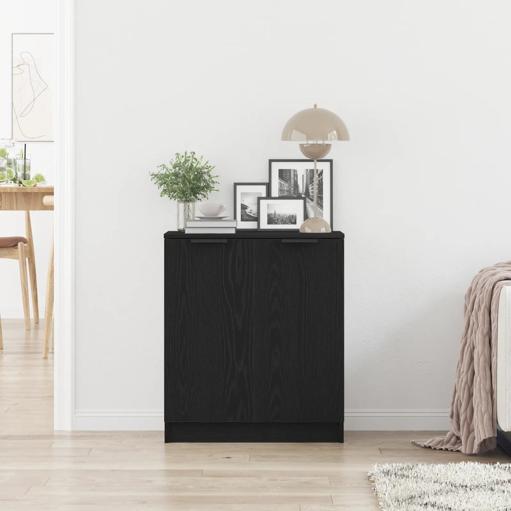 vidaXL Πλευρικό γραφείο Μαύρο Δρυς 60x30x70 εκ Επεξεργασμένο ξύλο