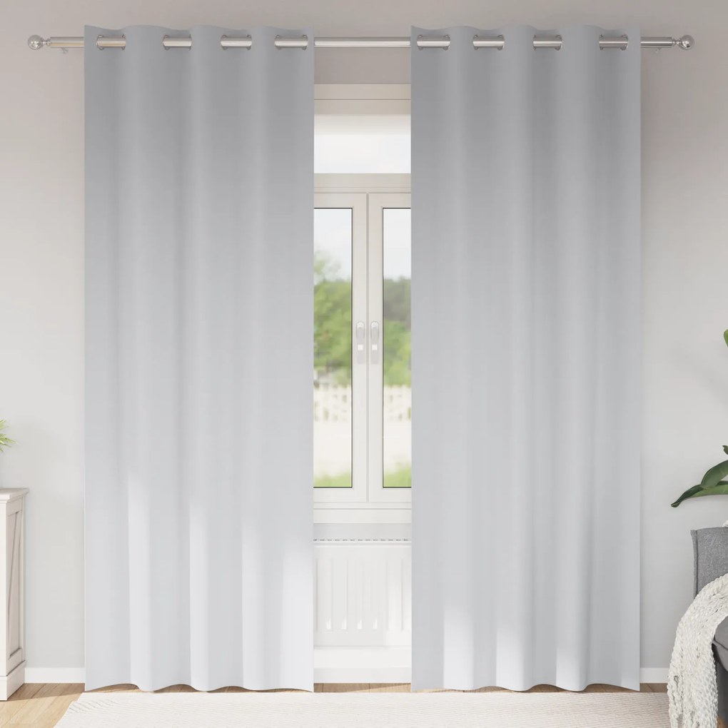vidaXL Κουρτίνες 2 pcs Ανοιχτό Γκρι 245 x 140 εκ. Πολυεστέρας