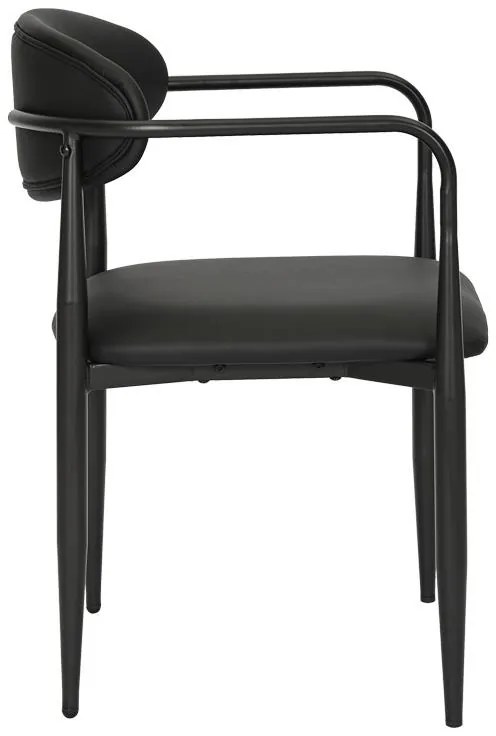 Καρέκλα Πολυθρόνα Kalone pu σε μαύρη απόχρωση 56x55x78εκ 2αδα 56x55x78 εκ.