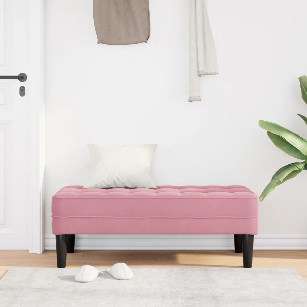 vidaXL Παγκάκι Ροζ 113x57x39 εκ. Βελούδο