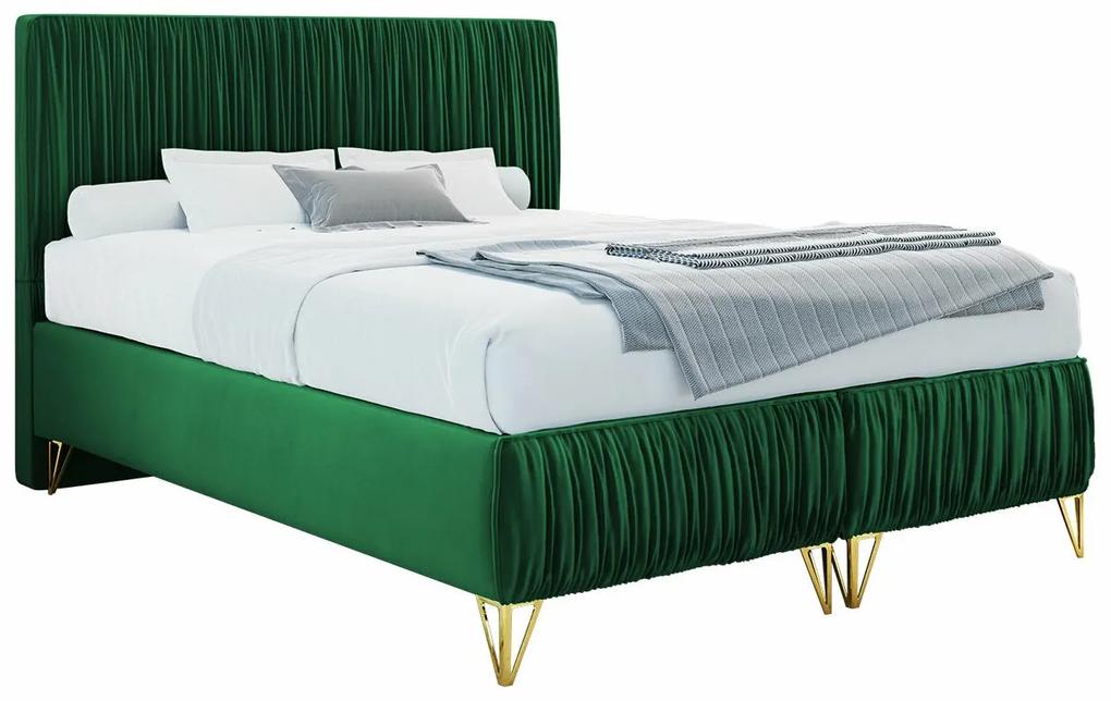 Κρεβάτι Logan 112, Διπλό, Πράσινο, 180x200, Ταπισερί, Τάβλες για Κρεβάτι, 180x209x120cm, 159 kg, Στρώμα: Ναι | Epipla1.gr