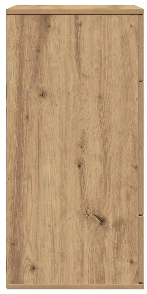 vidaXL Πλαϊνό γραφείο artisan δρυς 60 x 39 x 80 εκ Επεξεργασμένο ξύλο