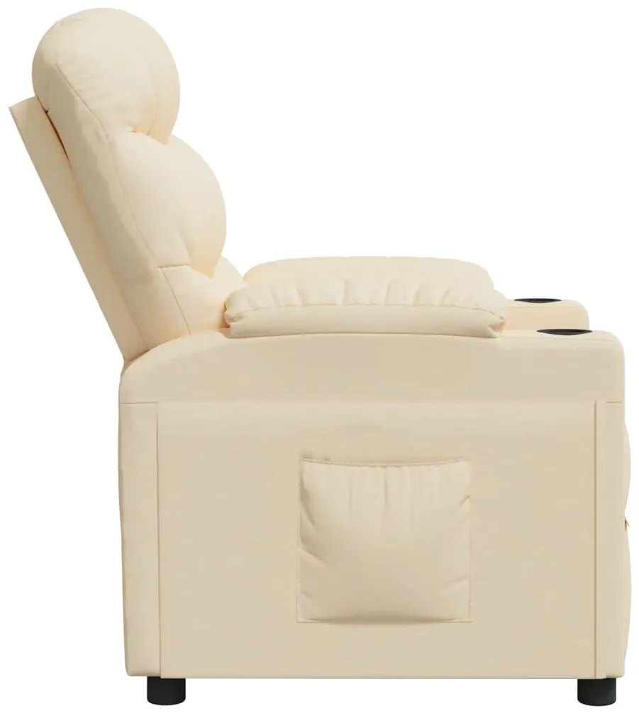 vidaXL Πολυθρόνα Ανακλινόμενη Κρεμ Υφασμάτινη