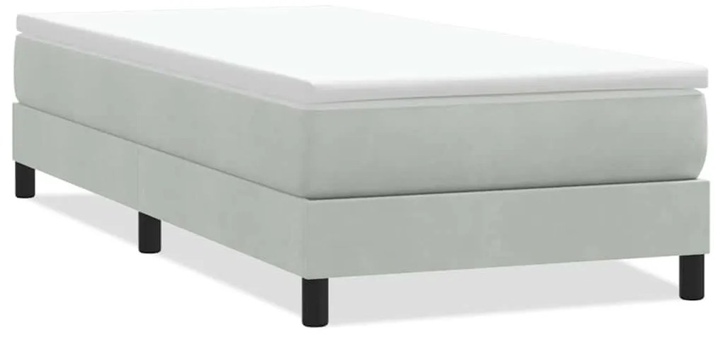 BOX SPRING ΚΡΕΒΑΤΙ ΧΩΡΙΣ ΣΤΡΩΜΑ ΑΝΟΙΧΤΟ ΓΚΡΙ ΒΕΛΟΥΔΙΝΟ 3315813