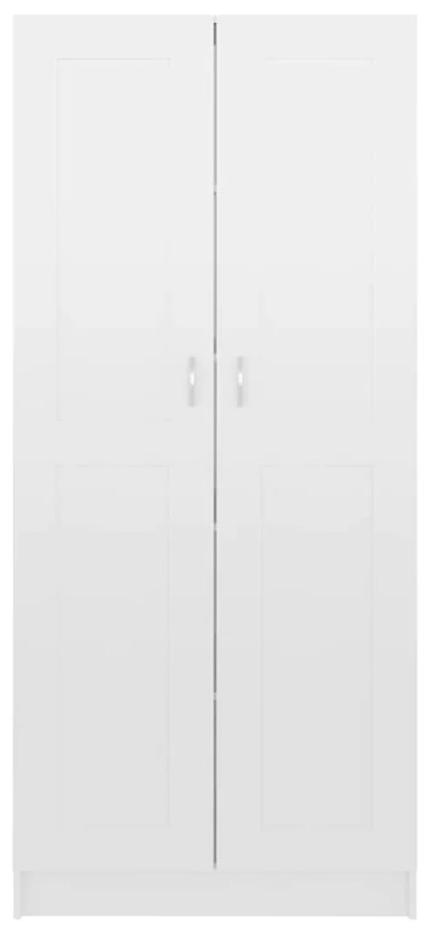 vidaXL Βιβλιοθήκη Γυαλιστερό Λευκό 82,5 x 30,5 x 185,5 εκ. Επεξ. Ξύλο