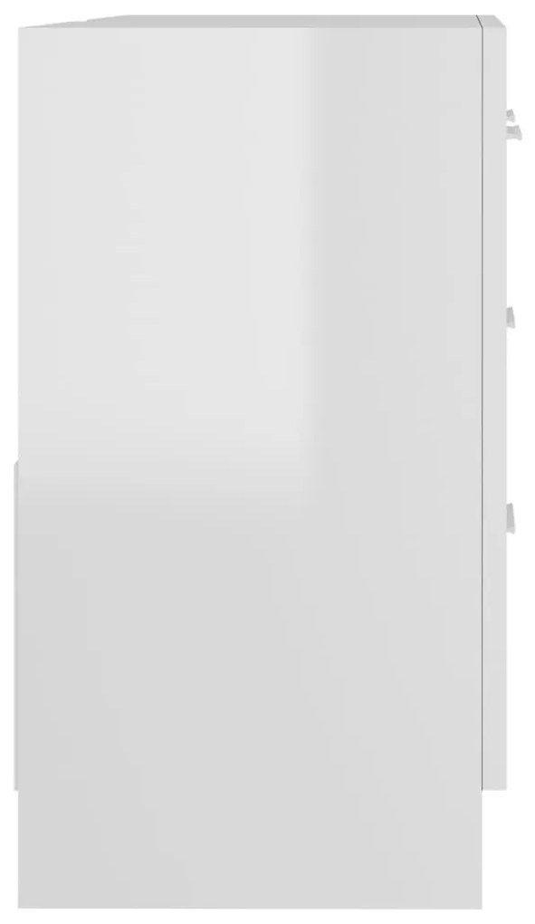 Ντουλάπι Νιπτήρα Γυαλιστερό Λευκό 63x30x54 εκ. Επεξ. Ξύλο - Λευκό
