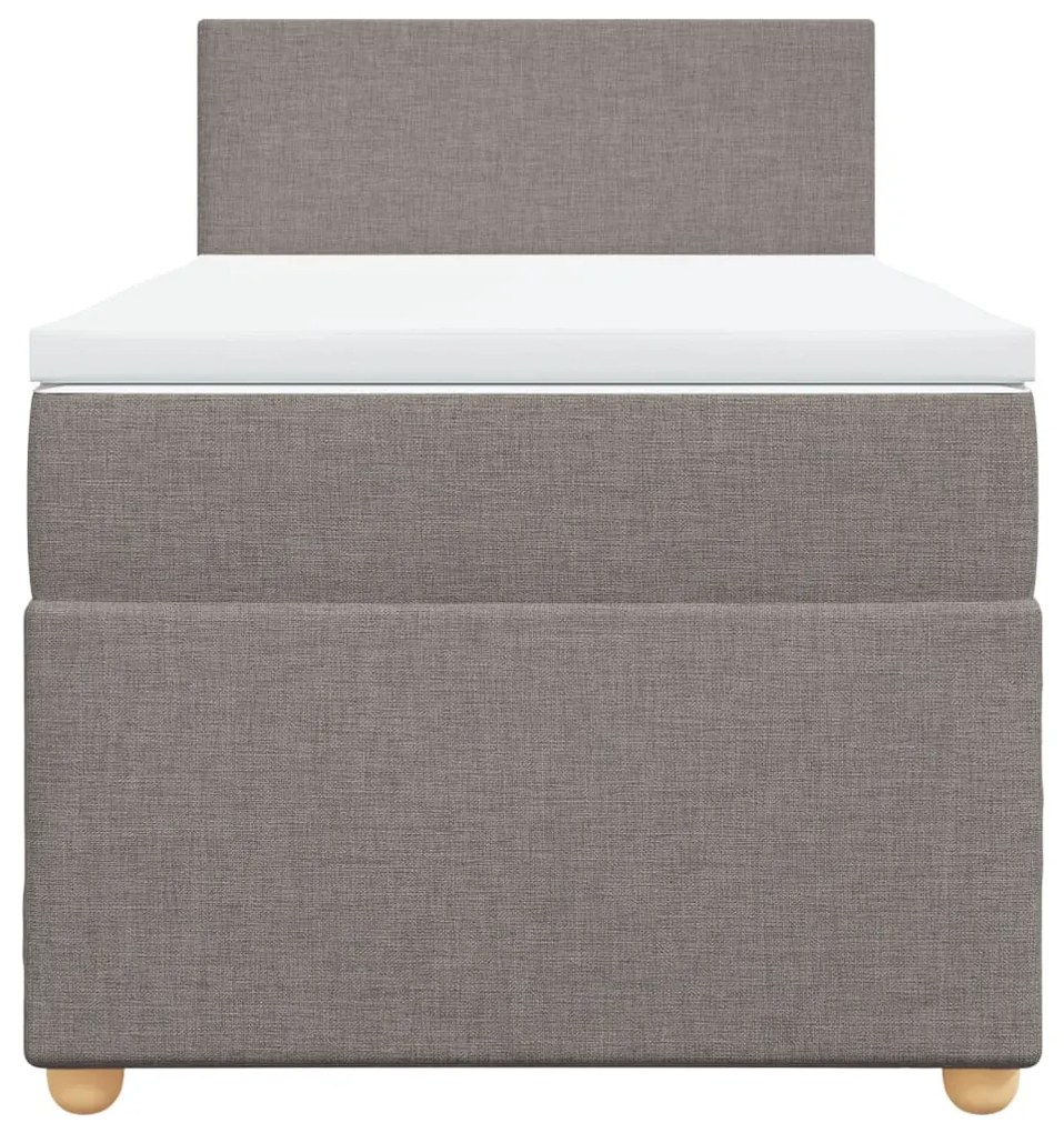 vidaXL Κρεβάτι Boxspring με Στρώμα Taupe 80x200 εκ. Υφασμάτινο