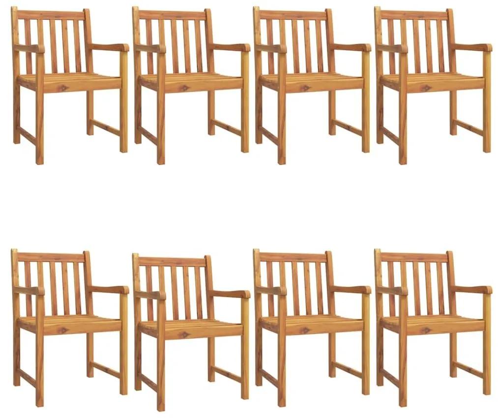 Καρέκλες Κήπου 8 τεμ. 56 x 55,5 x 90 εκ. από Μασίφ Ξύλο Ακακίας - Καφέ