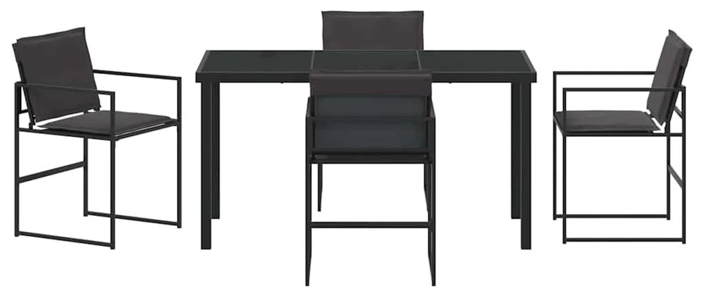 vidaXL Σέτ φαγητού για κήπο 5 pcs Μαύρο Textilene και ατσάλι