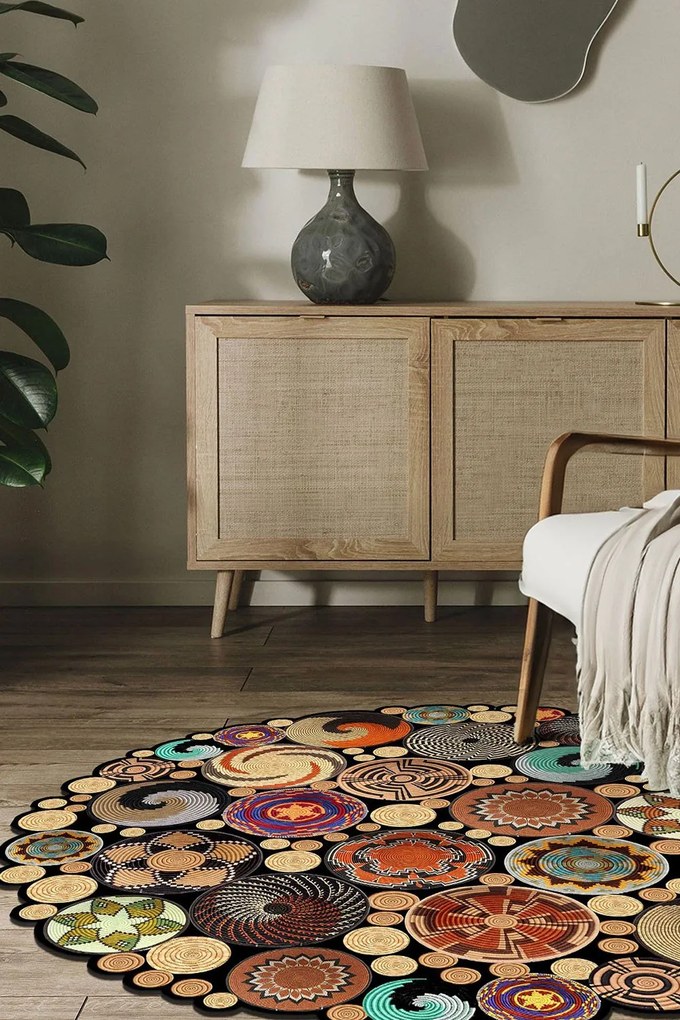 Χαλί Hmnt971 478HFT3269 Natural-Multi Conceptum Hypnose 100X100cm Round