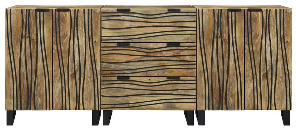 vidaXL Σετ Επίπλων Μπάνιου με συρτάρι 3 pcs Καφέ Επεξεργασμένο ξύλο