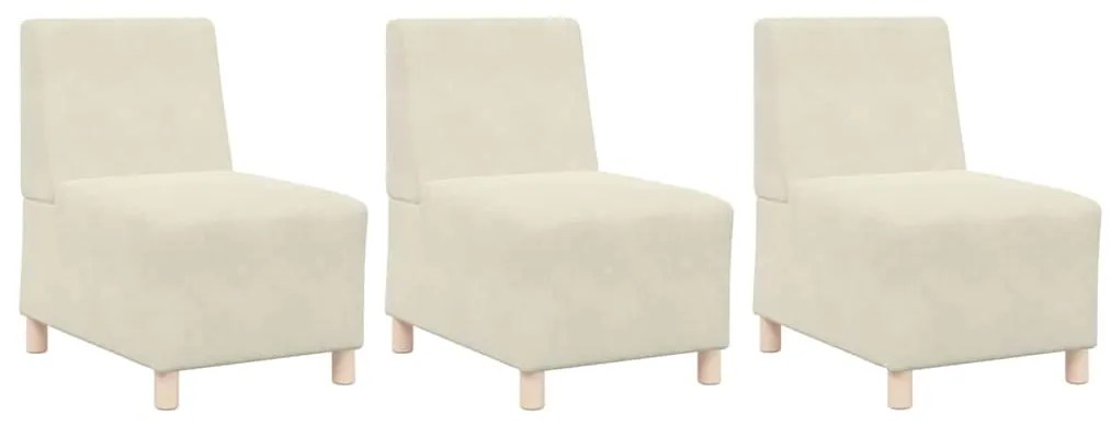vidaXL Μοναδικός Καναπές χωρίς Χερούλια 3 pcs Κρεμ 55 x 74 x 82 εκ.