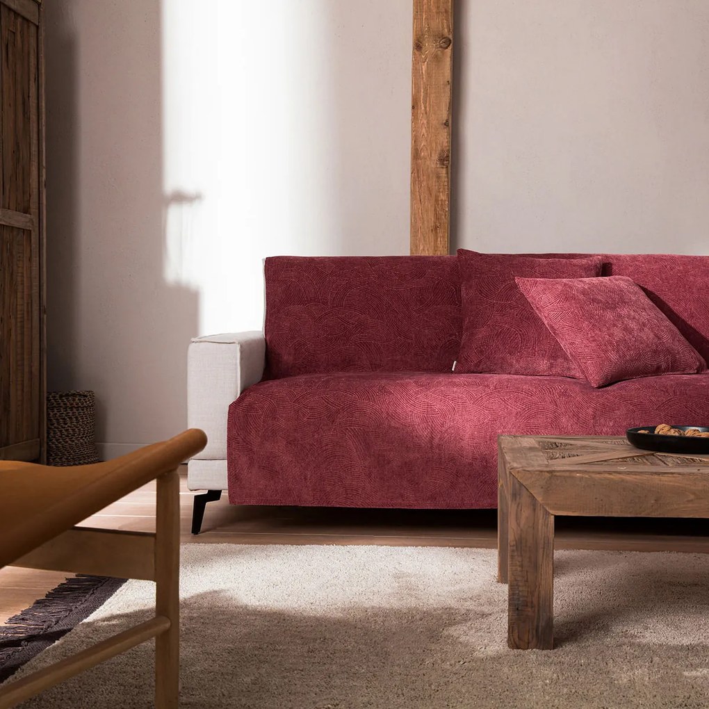 Βελουτέ Ριχτάρι Διθέσιου Καναπέ (180x250) Gofis Home Nimbus Pomegranate 447/02