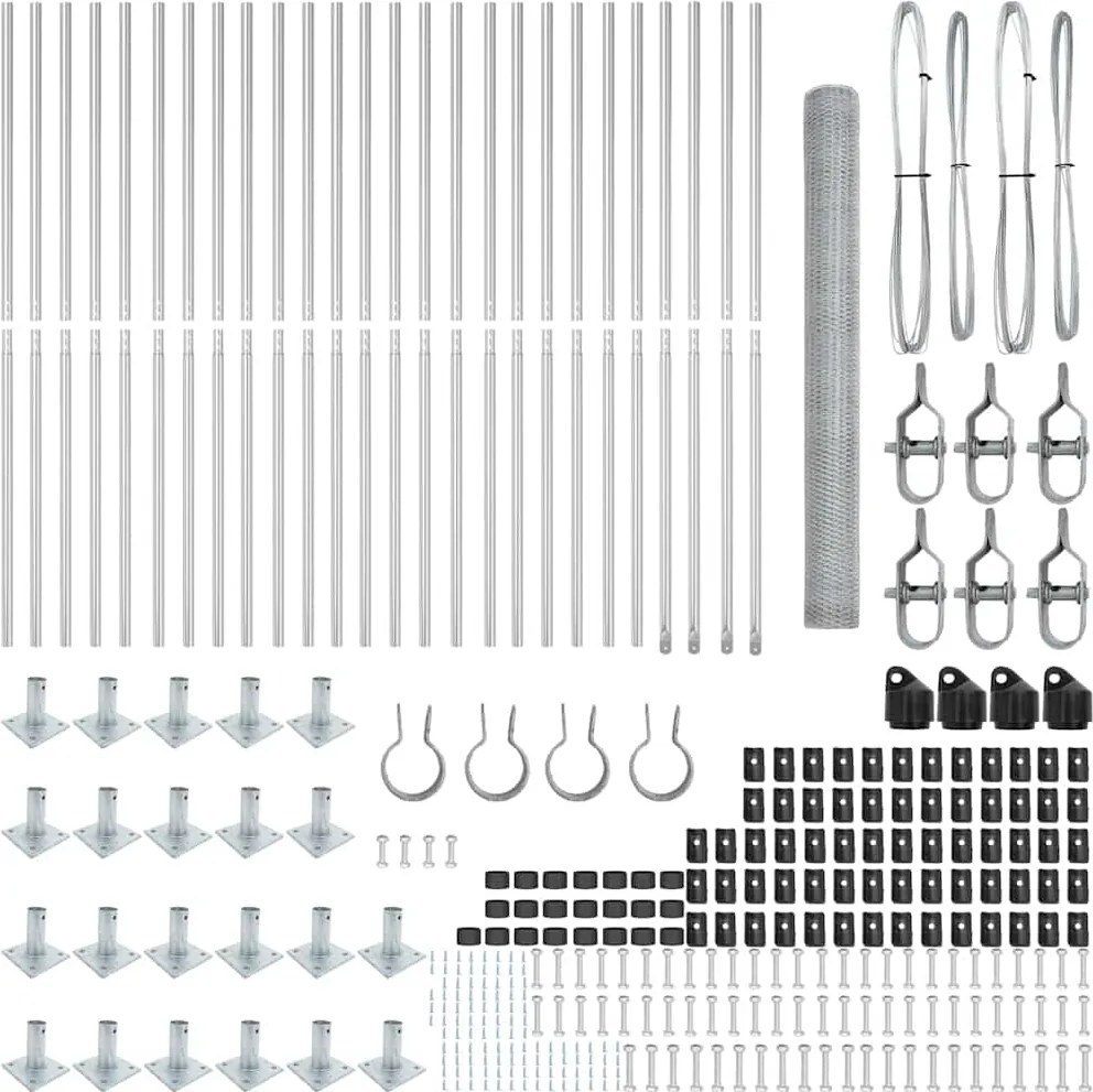 vidaXL Στύλος Περιφράξεων Ασημί