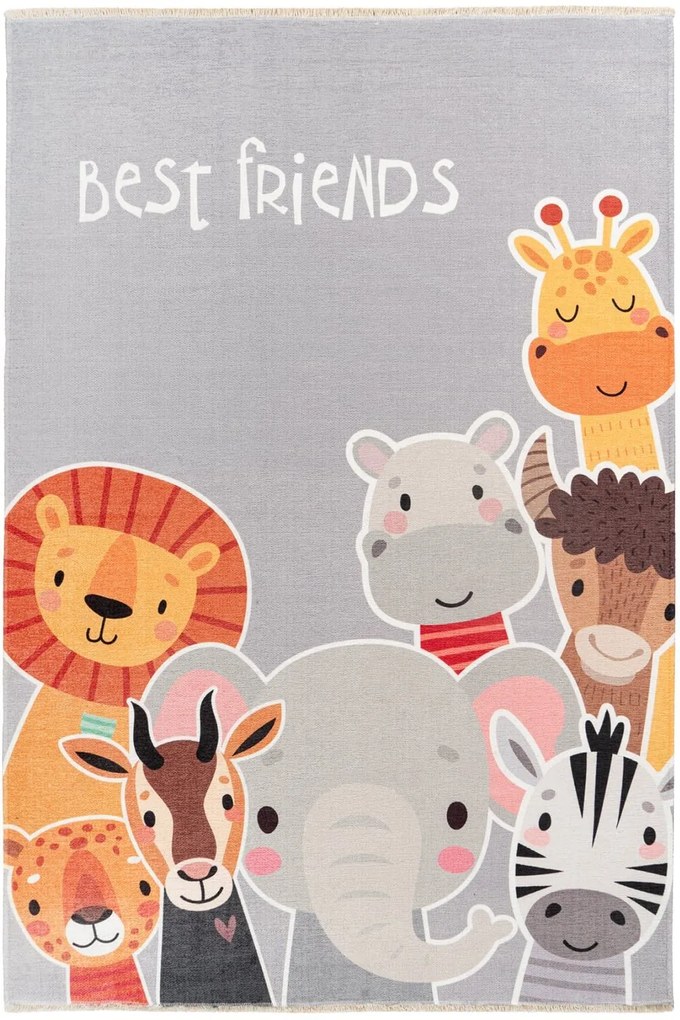 Χαλί Παιδικό Greta 606 Friends Grey-Orange Obsession 115X170cm