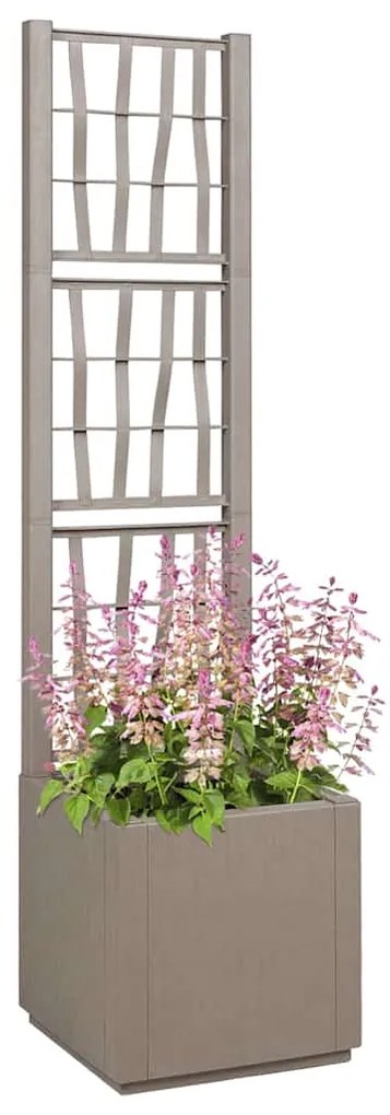 vidaXL Γλάστρα Κήπου Γκρι 36 x 36 x 140 εκ. Πολυπροπυλένιο