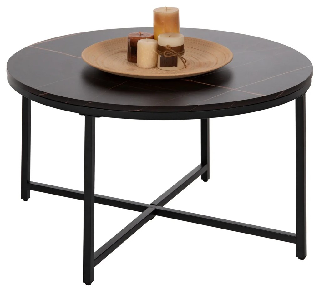 ΤΡΑΠΕΖΙ ΣΑΛΟΝΙΟΥ HM9420.03 BLACK MARBLE ΜΕΛΑΜΙΝΗ-ΜΑΥΡΗ ΜΕΤΑΛΛΙΚΗ ΒΑΣΗ Φ80x48,5Yεκ. (1 Τεμμάχια)