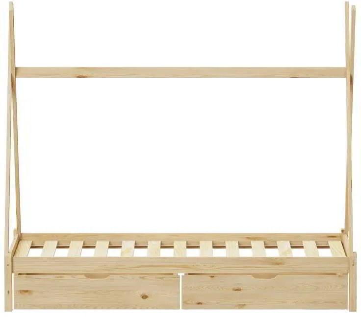 Παιδικό κρεβάτι Lalitto τ.Montessori με 2 συρτάρια τ.Montessori  pakoworld ξύλο πεύκου σε φυσική απόχρωση 90x190εκ