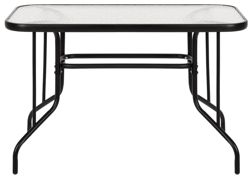 Τραπέζι ADAM C5020.03 Μεταλλικό Μαύρο με Γυάλινη επιφάνεια 110Χ60Χ71Υεκ. 110x60x71 εκ.