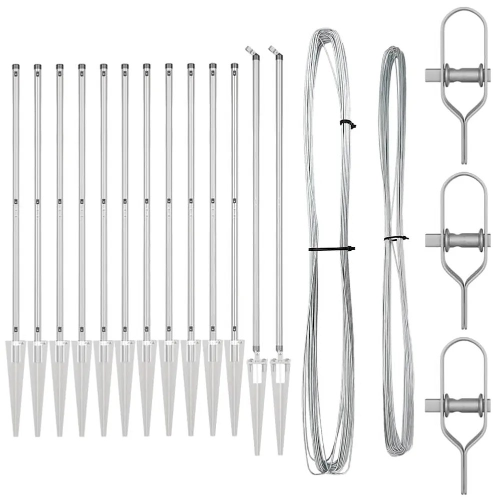 vidaXL Πό posts φράχτη 13 pcs Ασημί Ø32mm 160 εκ Γαλβανισμένος χάλυβας