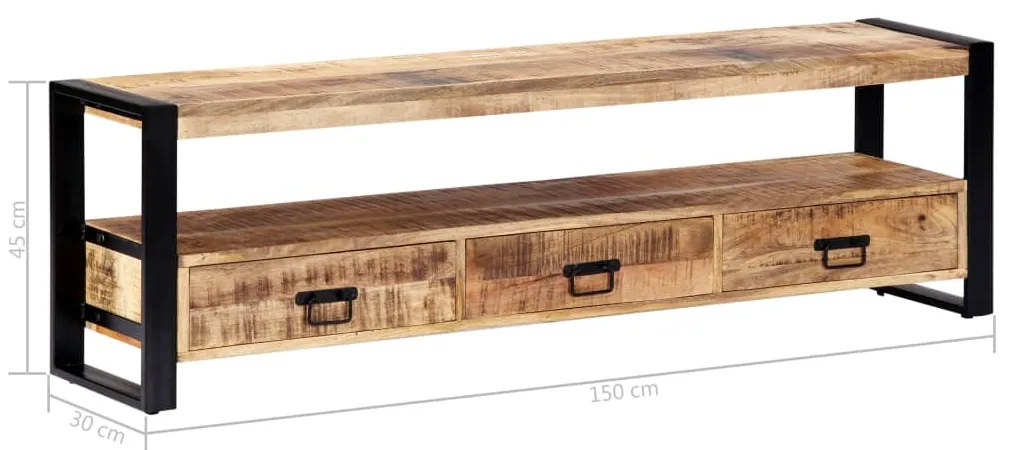 vidaXL Έπιπλο Τηλεόρασης 150 x 30 x 45 εκ. από Μασίφ Ξύλο Μάνγκο