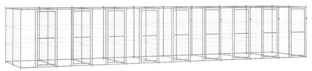 vidaXL Κλουβί Σκύλου Εξωτερικού Χώρου 21,78 μ² από Γαλβανισμένο Χάλυβα