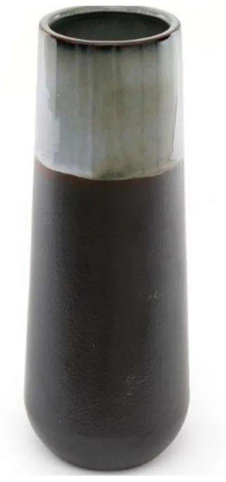 Βάζο 014.SY0050 12x33cm Κεραμικό Grey-Black Κεραμικό