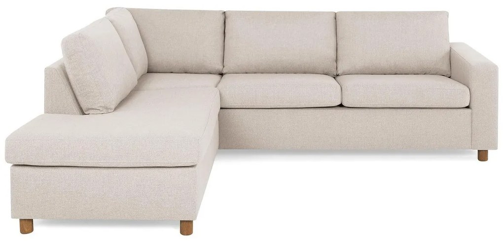 Γωνιακός Καναπές Scandinavian Choice C148, Beige, Δρυς, 250x195x79cm, Πόδια: Ξύλο | Epipla1.gr