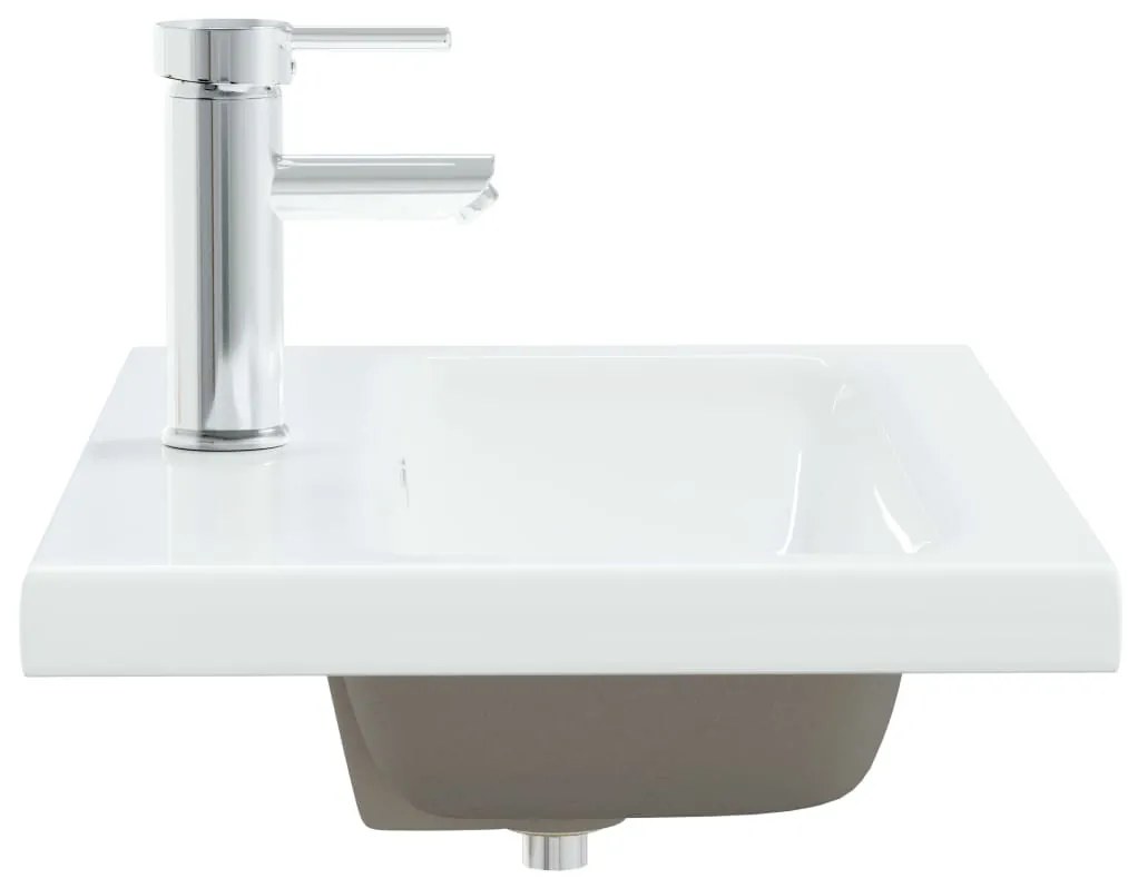 vidaXL Νιπτήρας Ένθετος Λευκός 61 x 39 x 18 εκ. Κεραμικός με Βρύση