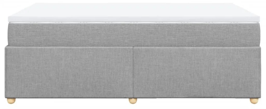 Κρεβάτι Boxspring με Στρώμα Ανοιχτό Γκρι 120x200 εκ. Υφασμάτινο - Γκρι