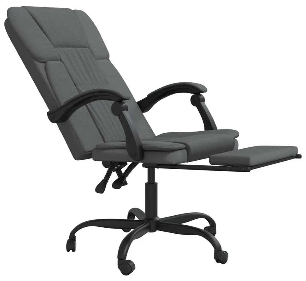 vidaXL Καρέκλα Γραφείου Ανακλινόμενη Σκούρο Γκρι Υφασμάτινη