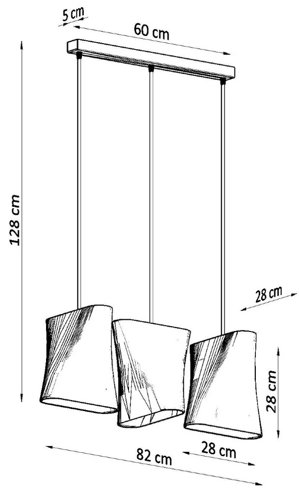 Sollux Κρεμαστό φωτιστικό Blum 3,λευκό,3xE27/60w