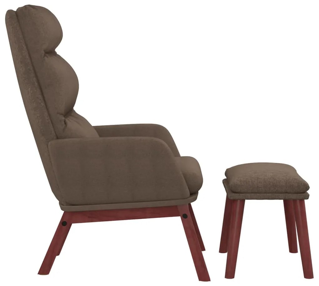 vidaXL Πολυθρόνα Relax Taupe Υφασμάτινη με Σκαμπό
