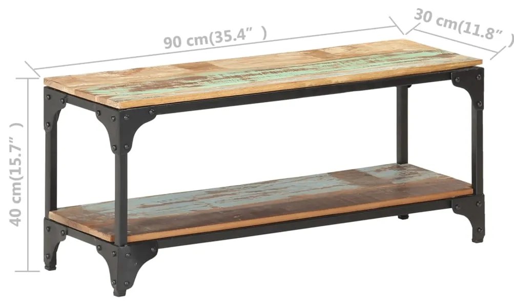 vidaXL Τραπεζάκι Σαλονιού 90x30x40 εκ. από Μασίφ Ανακυκλωμένο Ξύλο