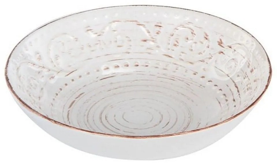 Πιάτο Βαθύ Rustic Crea 0277-CREA 20,3x20,3x5,1cm White-Brown Artekko Ceramic