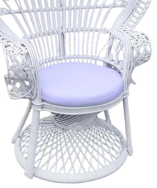 Πολυθρόνα Dorothy Inart με λευκό μαξιλάρι-λευκό rattan 115x57x150εκ 115x53x147 εκ.