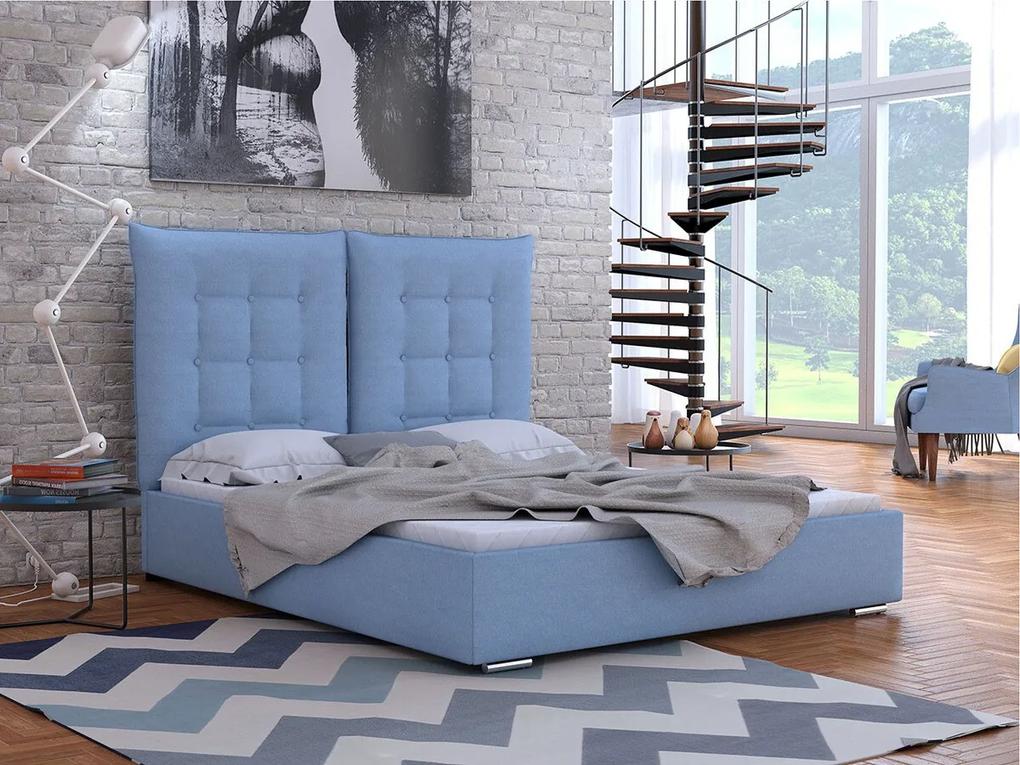 Κρεβάτι Florence 104, Διπλό, Μπλε, 180x200, Ταπισερί, Τάβλες για Κρεβάτι, 195x214x128cm, 103 kg | Epipla1.gr