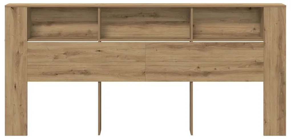 vidaXL Κρεβάτι με Κεφαλάρι με ράφι Artisan Oak 220 x 18,5 x 102,5 εκ.