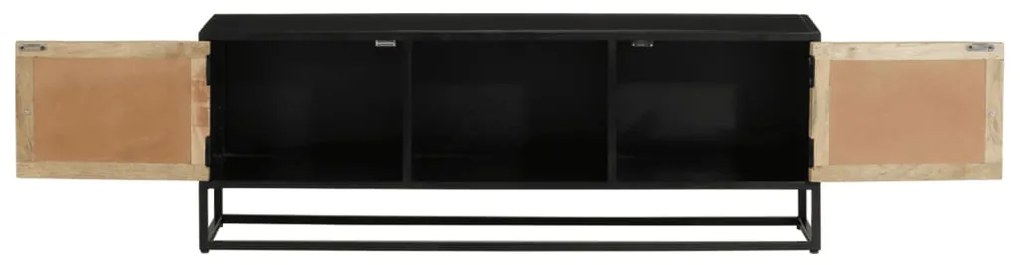 vidaXL Έπιπλο Τηλεόρασης 110 x 30 x 40 εκ. Μασίφ Ξύλο Μάνγκο & Σίδηρος