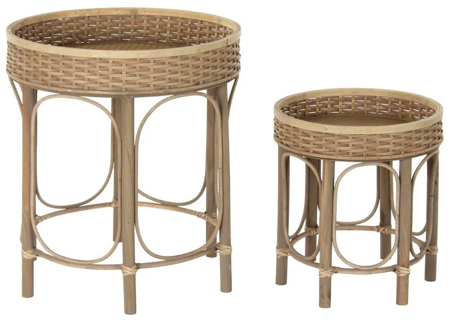 Βοηθητικό Τραπέζι DKD Home Decor 8424001811281 49 x 49 x 55 cm Φυσικό