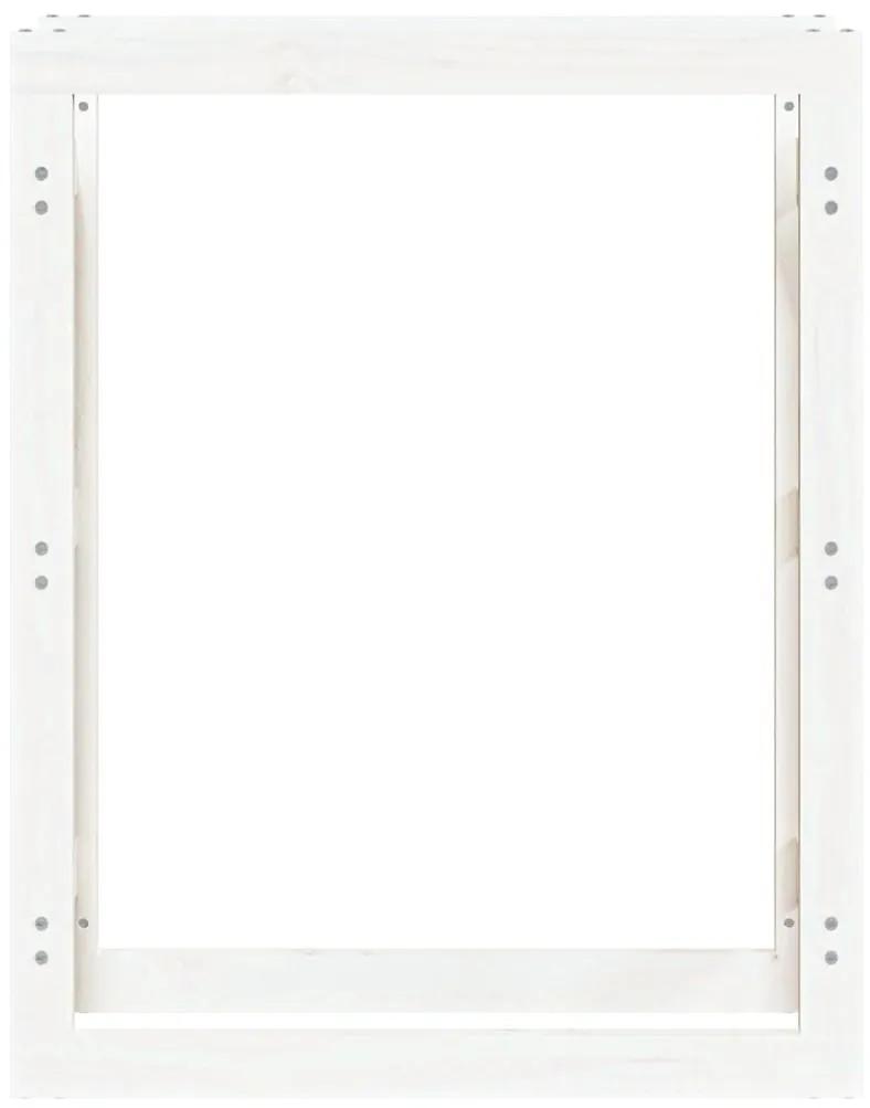 Ραφιέρα Καυσόξυλων Λευκό 80x25x100 εκ. από Μασίφ Ξύλο Πεύκου