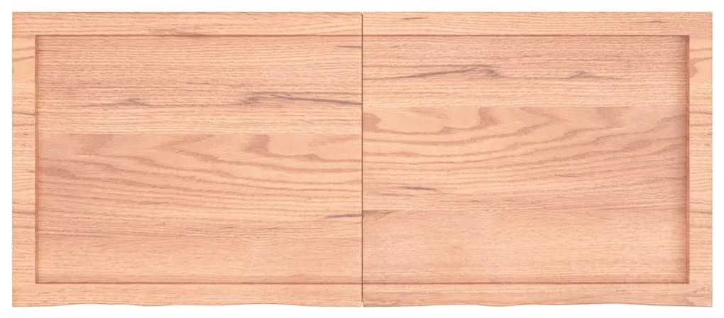 vidaXL Ράφι Τοίχου Ανοιχτό Καφέ 120x50x(2-6)εκ. Επεξ. Μασίφ Ξύλο Δρυός